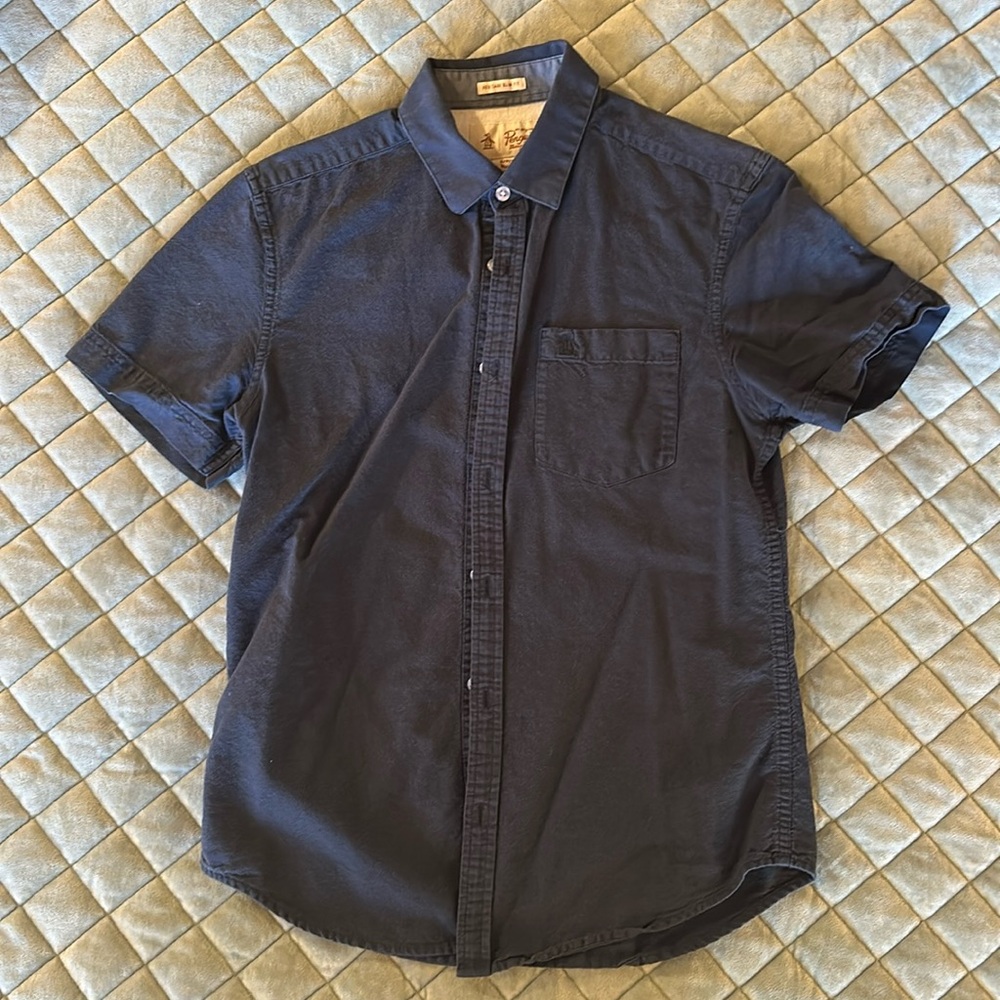 Penguin Heritage slim fit button down shirt men’s small - navy cotton